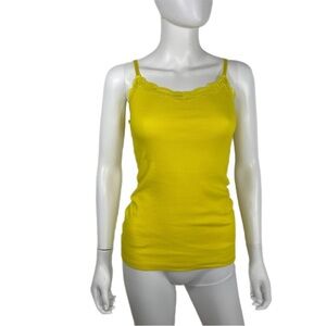 Faded Glory Sunshine Yellow Ribbed Lace Cami